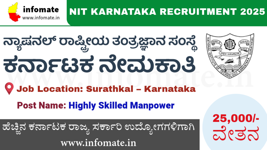 NIT Karnataka Recruitment 2025 – Apply for 03 Highly Skilled Manpower Posts