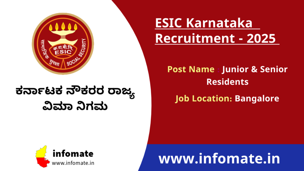 ESIC Karnataka Recruitment 2025: Apply for 06 Junior & Senior Residents vacancies.
