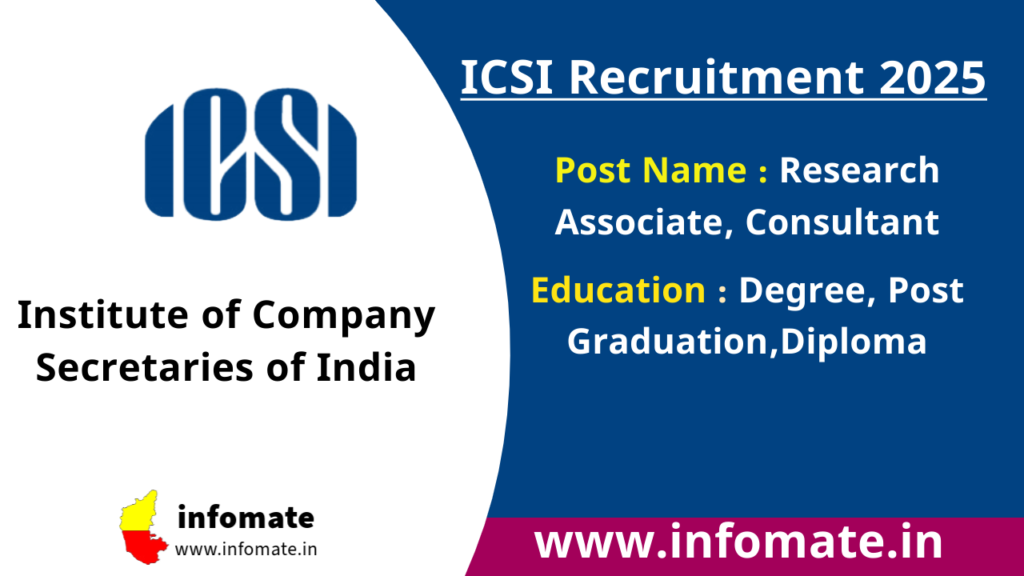 ICSI Recruitment 2025: Apply for 54 Research Associate, Consultant vacancies.